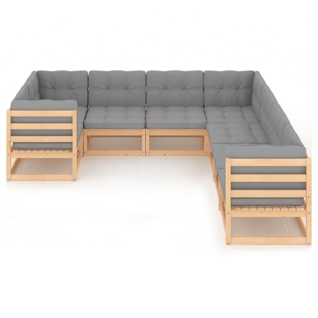 

vidaXL 8-delige Loungeset met kussens massief grenenhout