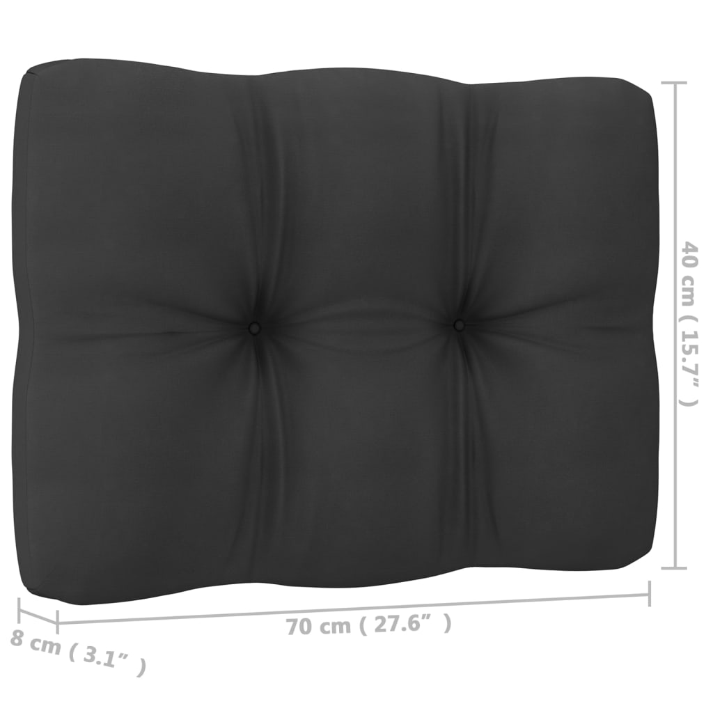 Ogrodowy zestaw mebli wypoczynkowych z poduszkami - drewno sosnowe, czarny/antracytowy, 70x70x67 cm