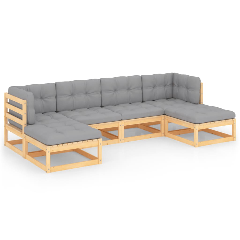 

vidaXL 6 Piece Patio Lounge Set with Cushions Solid Pinewood