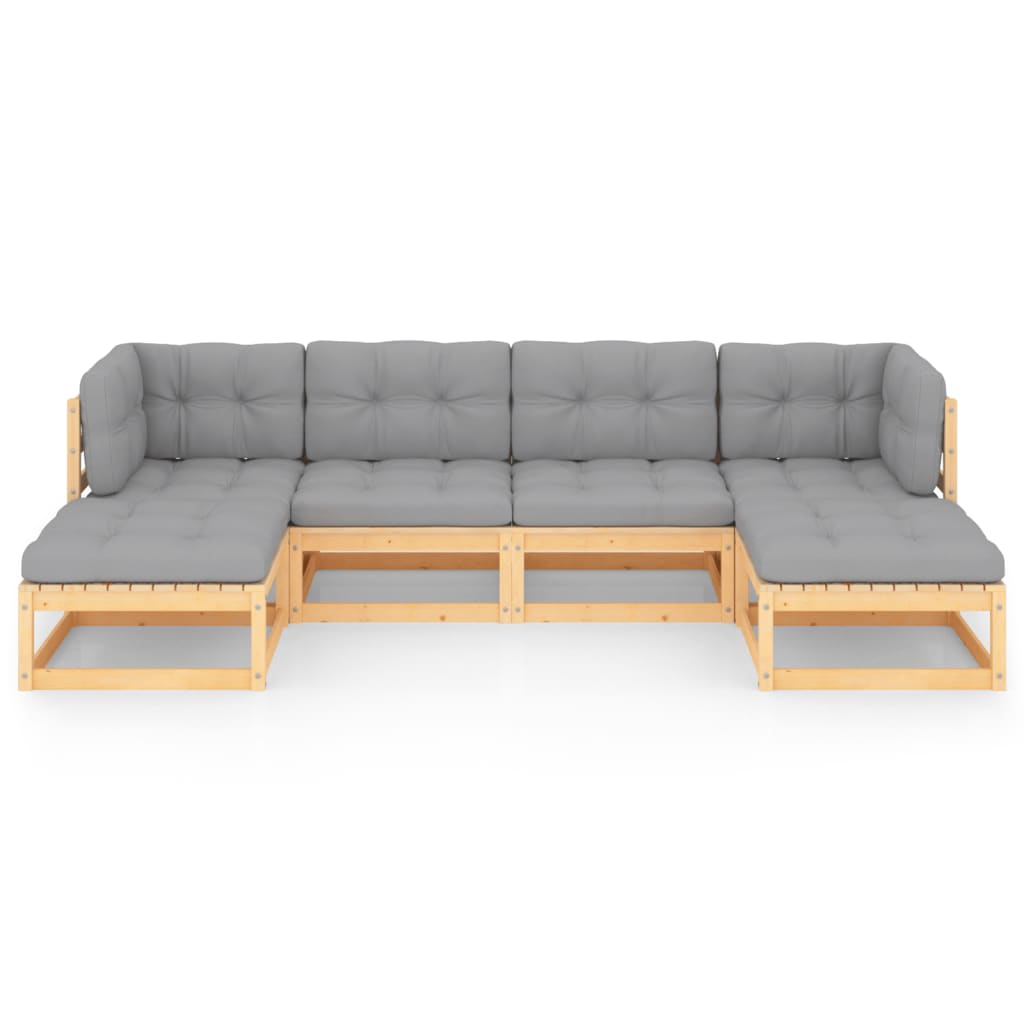 Thumbnail - vidaXL 6-tlg. Garten-Lounge-Set mit Kissen Massivholz Kiefer