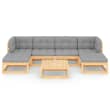 Canapé De Jardin En Bois D'Acacia Massif VidaXL Avec Coussins - Salon De Jardin Modulaire 63x73 Cm