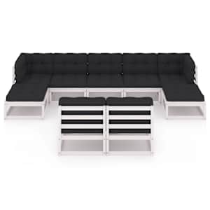 vidaXL Sodo komplektas su pagalvėlėmis, 9 dalių, pu&scaron;ies masyvas