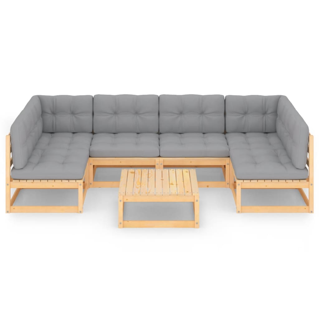 

vidaXL 7-delige Loungeset met kussens massief grenenhout