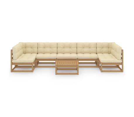 vidaXL 8-cz. zestaw wypoczynkowy do ogrodu z poduszkami, miodowa sosna