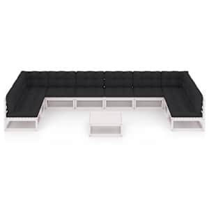 vidaXL Sodo komplektas su pagalvėlėmis, 11 dalių, pu&scaron;ies masyvas