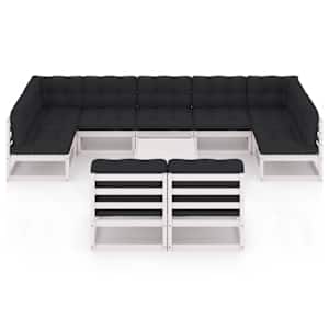 vidaXL Sodo komplektas su pagalvėlėmis, 10 dalių, pu&scaron;ies masyvas