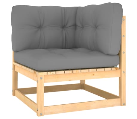 vidaXL Salon de jardin 13 pcs avec coussins Bois de pin massif