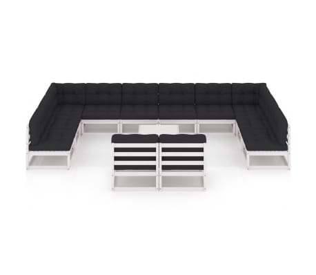 vidaXL Sodo komplektas su pagalvėlėmis, 13 dalių, pu&scaron;ies masyvas