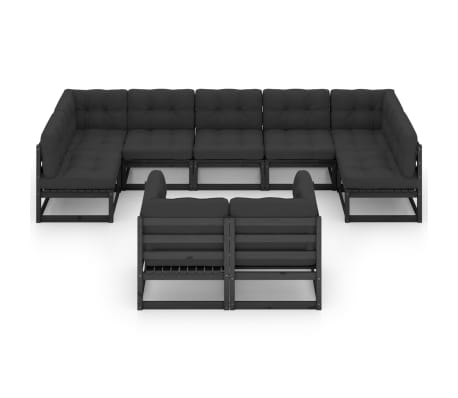 vidaXL Set mobilier grădină cu perne, 9 piese, lemn masiv de pin