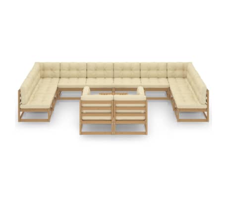 vidaXL Garden Lounge Set Honey brown Solid pine wood, polyester Large
