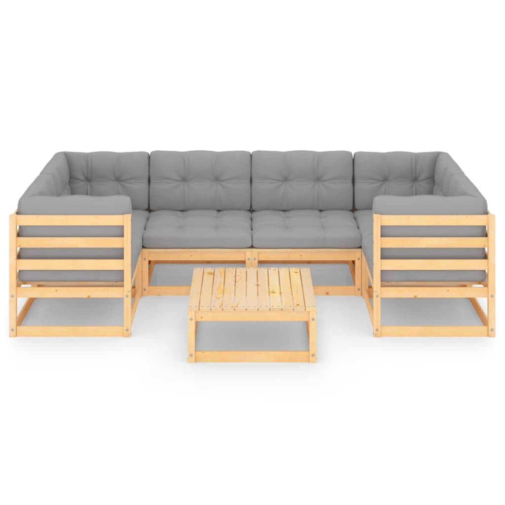 

vidaXL 7-delige Loungeset met kussens massief grenenhout