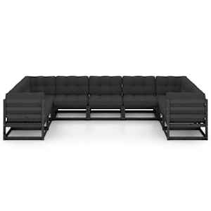 vidaXL Set mobilier grădină cu perne, 9 piese, lemn masiv de pin