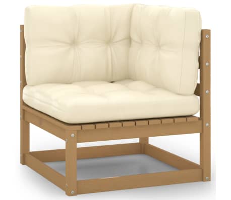 vidaXL Set Salotto Giardino e Cuscini 11 pz Legno Massello Pino Ambra