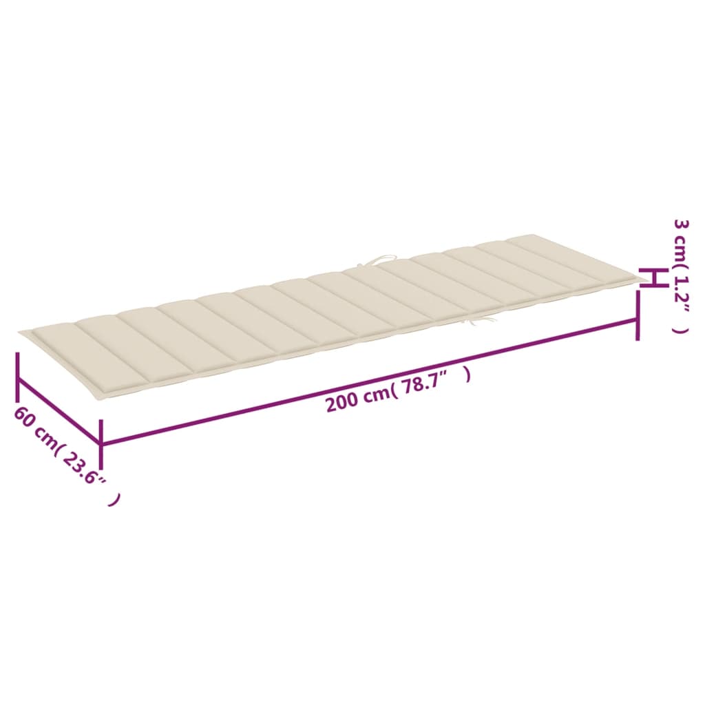 Ligstoelen 2 st met tafel en kussens massief acaciahout image 20