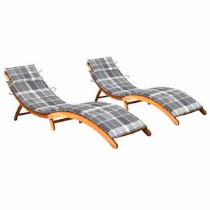 vidaXL 2-osaline lamamistoolide komplekt patjadega, akaatsiapuit