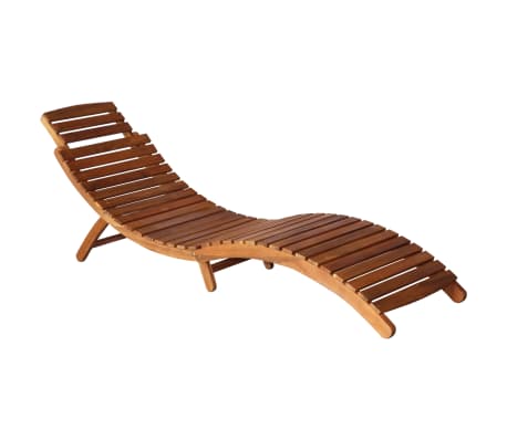 vidaXL Sun Loungers 2 pcs with Table and Cushions Solid Acacia Wood