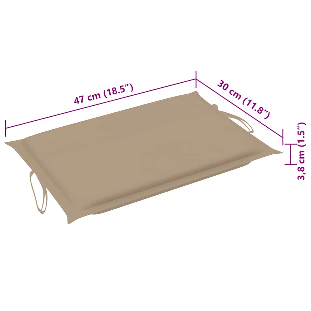 Ligbedden 2 st met tafel en kussens massief acaciahout image 19