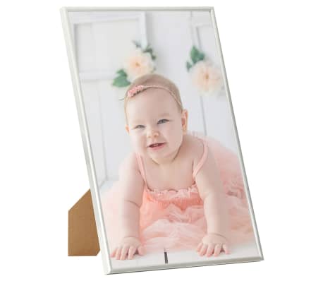 vidaXL Fotor&aacute;mečky kol&aacute;ž 3 ks na zeď nebo stůl stř&iacute;brn&eacute; 18 x 24 cm MDF