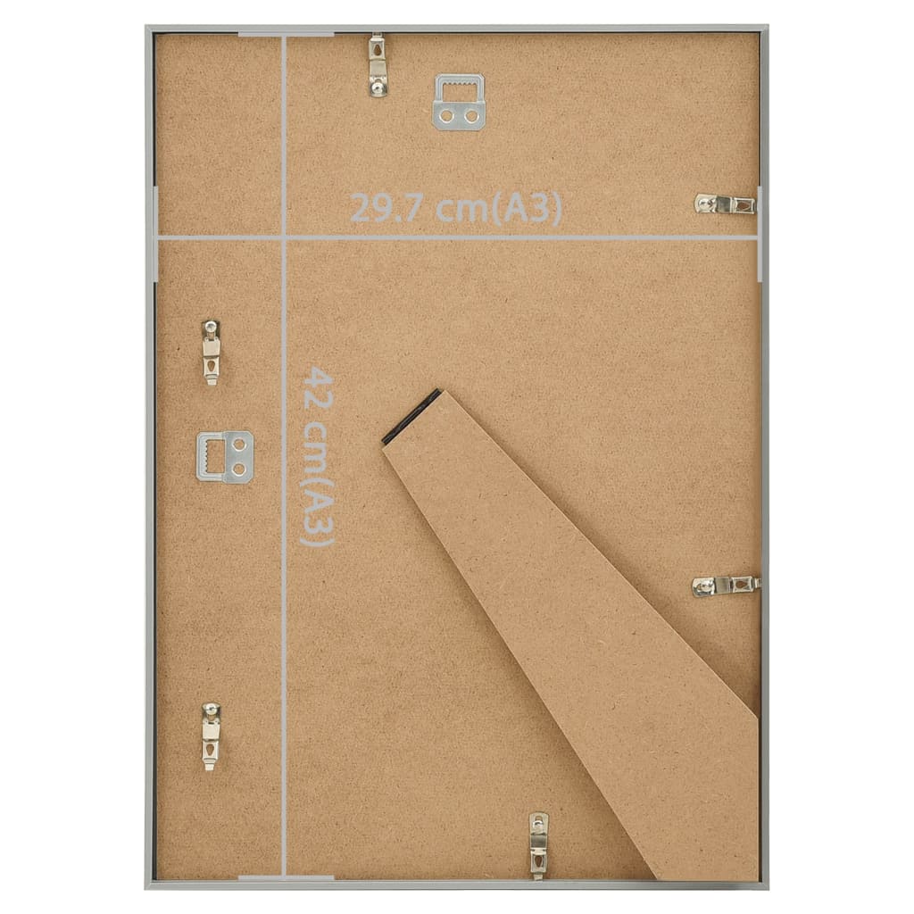 Фоторамки за колаж 5 бр за стена/маса сребристи 29,7x42 см МДФ