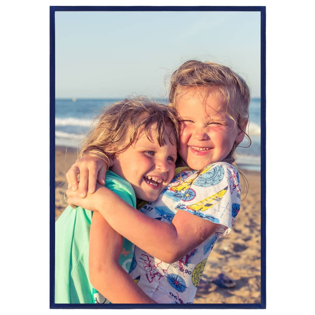 Foto okvirji 5 kosov stenski/namizni modri 18x24 cm MDF