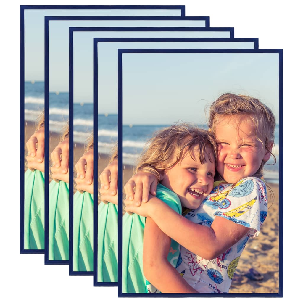 vidaXL 332257 Photo Frames Collage 5 pcs for Table Blue 21x29,7cm MDF