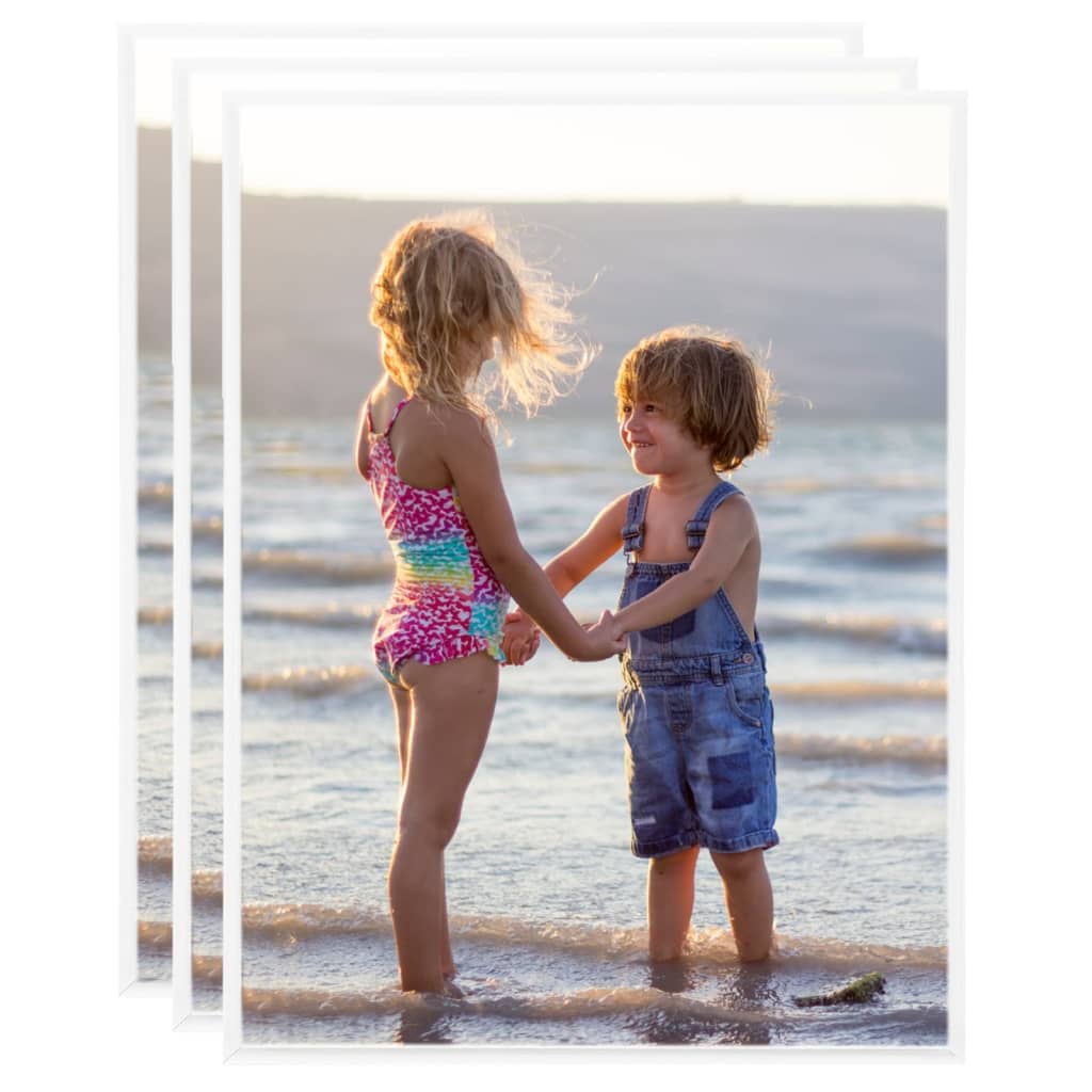 vidaXL Collage de cadres photo 3 pcs au mur table Blanc 40x50 cm MDF