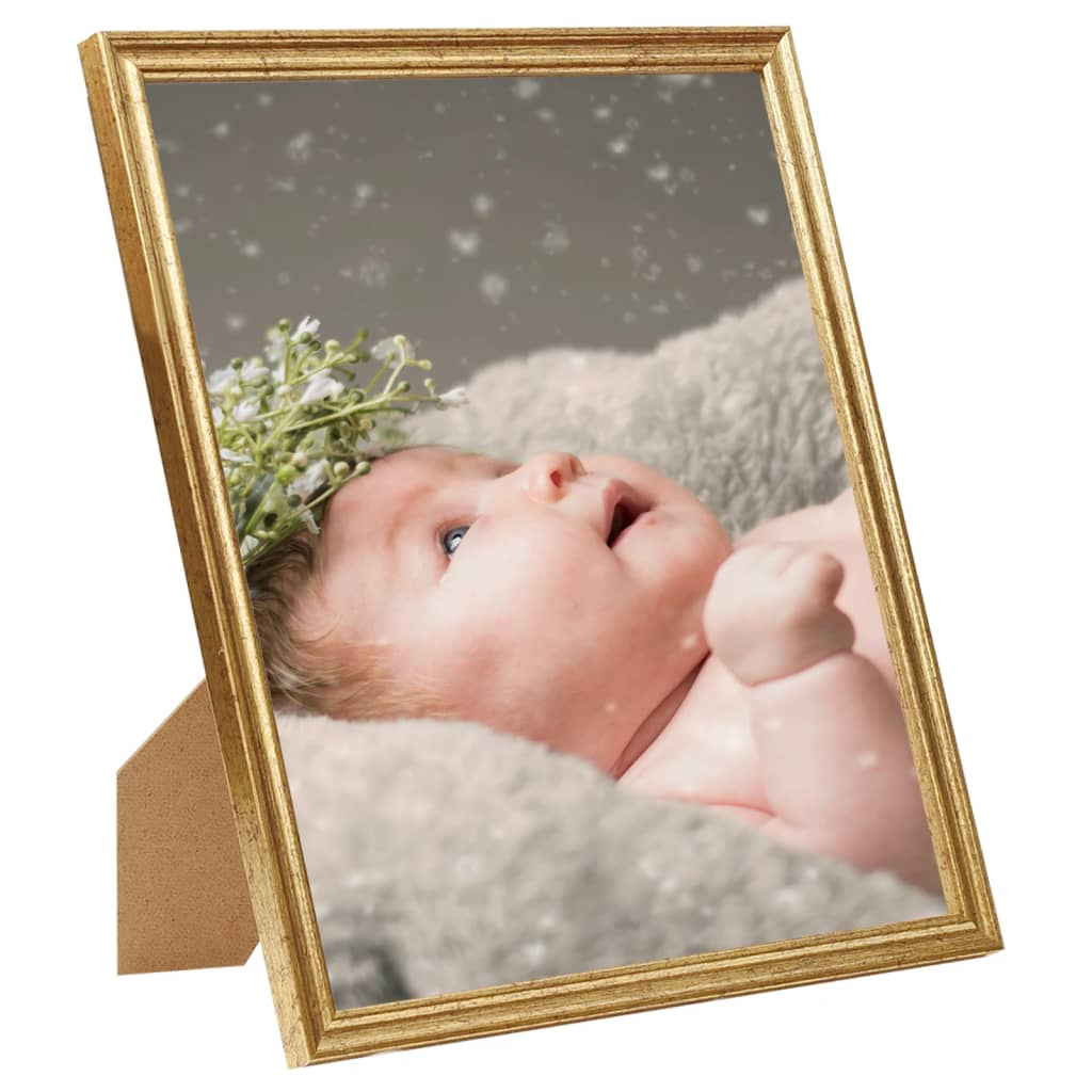 vidaXL Photo Frames Collage 3 pcs for Table Gold 10x15 cm MDF