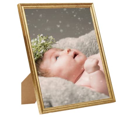 vidaXL Photo Frames Collage 10 pcs for Table Gold 10x15 cm MDF