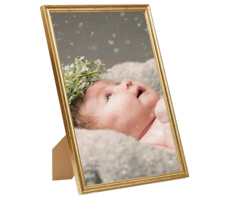vidaXL Photo Frames Collage 5 pcs for Table Gold 15x21 cm MDF