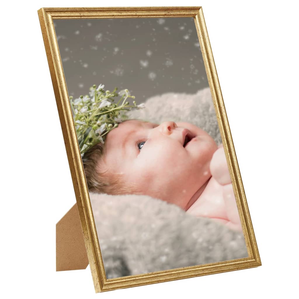 

vidaXL Fotolijsten 5 st voor wand of tafel 18x24 cm MDF goudkleurig