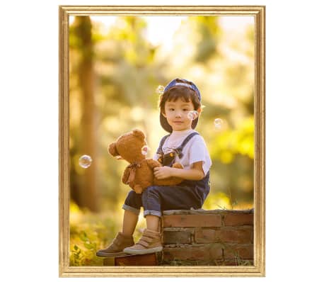 vidaXL Fotor&aacute;miky na stenu, kol&aacute;ž 5 ks, zlat&eacute; 40x50 cm, MDF