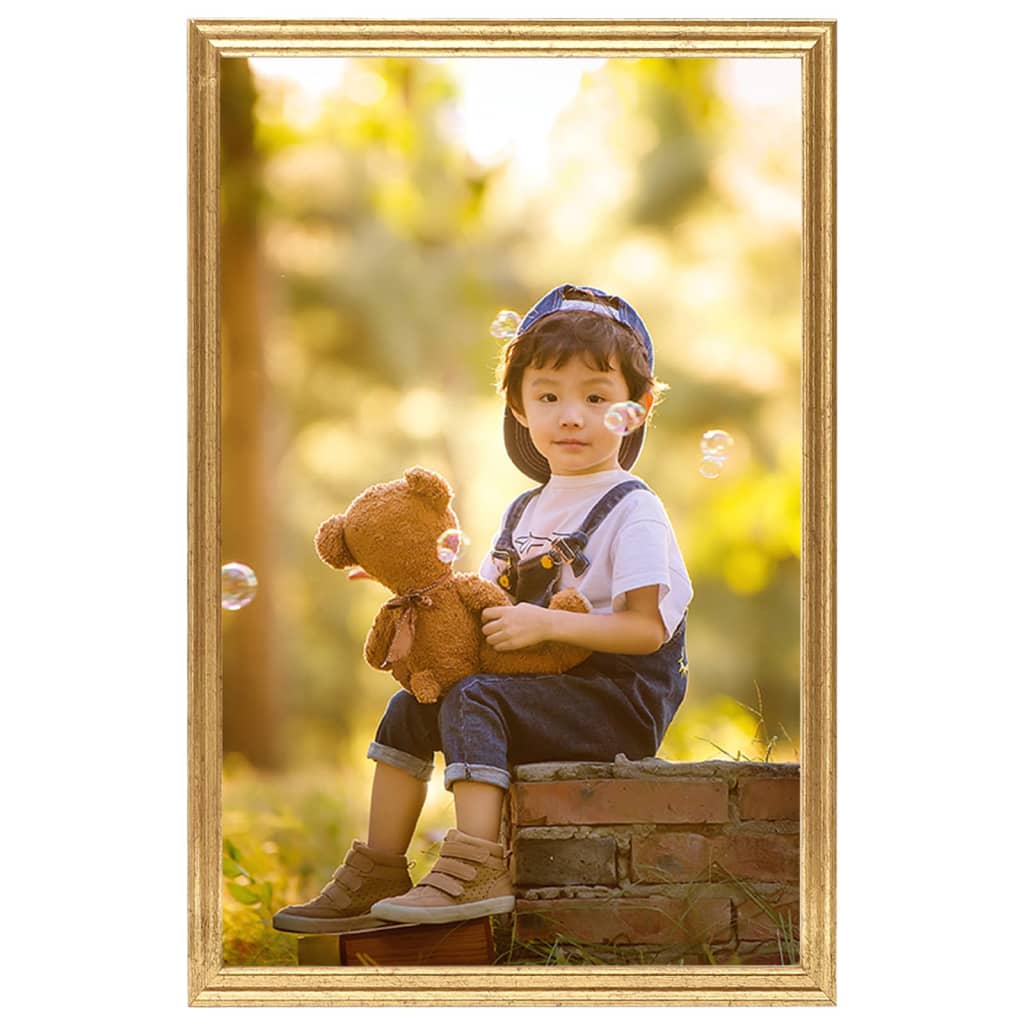 

vidaXL Fotolijsten 3 st voor wand 50x70 cm MDF goudkleurig