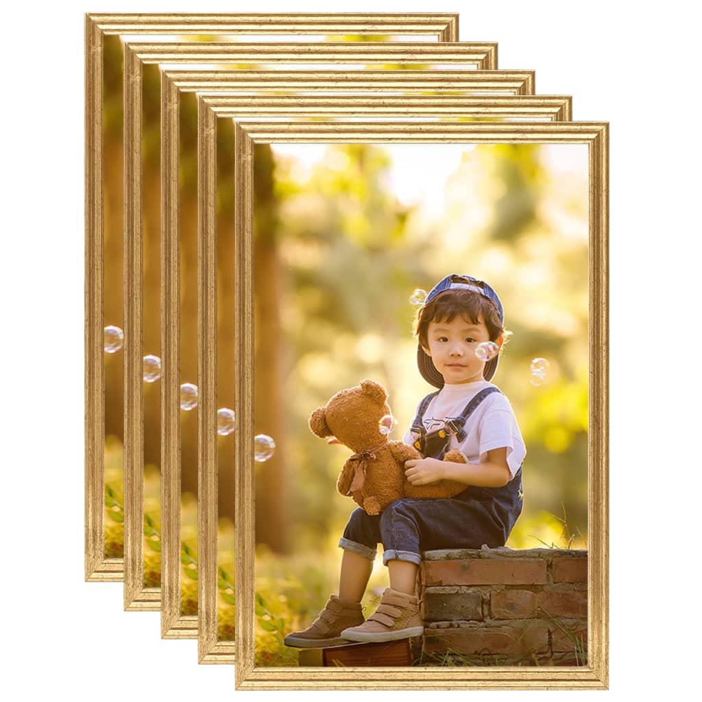 5 db aranyszínű MDF fali/asztali fényképkeret 59,4 x 84 cm 