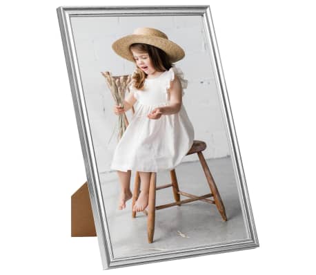 vidaXL Fotolijsten 5 st voor tafel 15x21cm MDF zilverkleurig