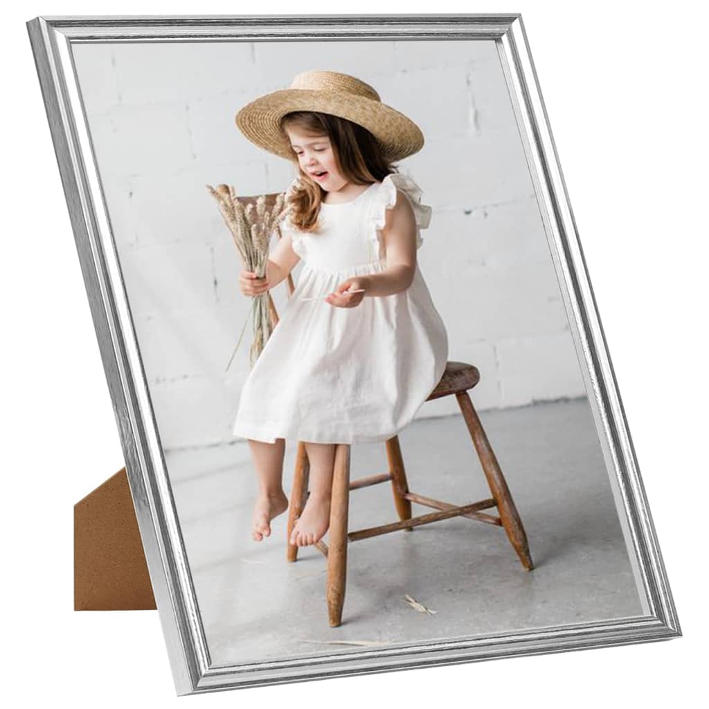 Foto okvirji 3 kosov namizni srebrni 20x20 cm MDF