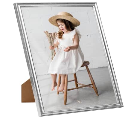 vidaXL Fotoramar 5 st f&ouml;r bord silver 20x20cm MDF