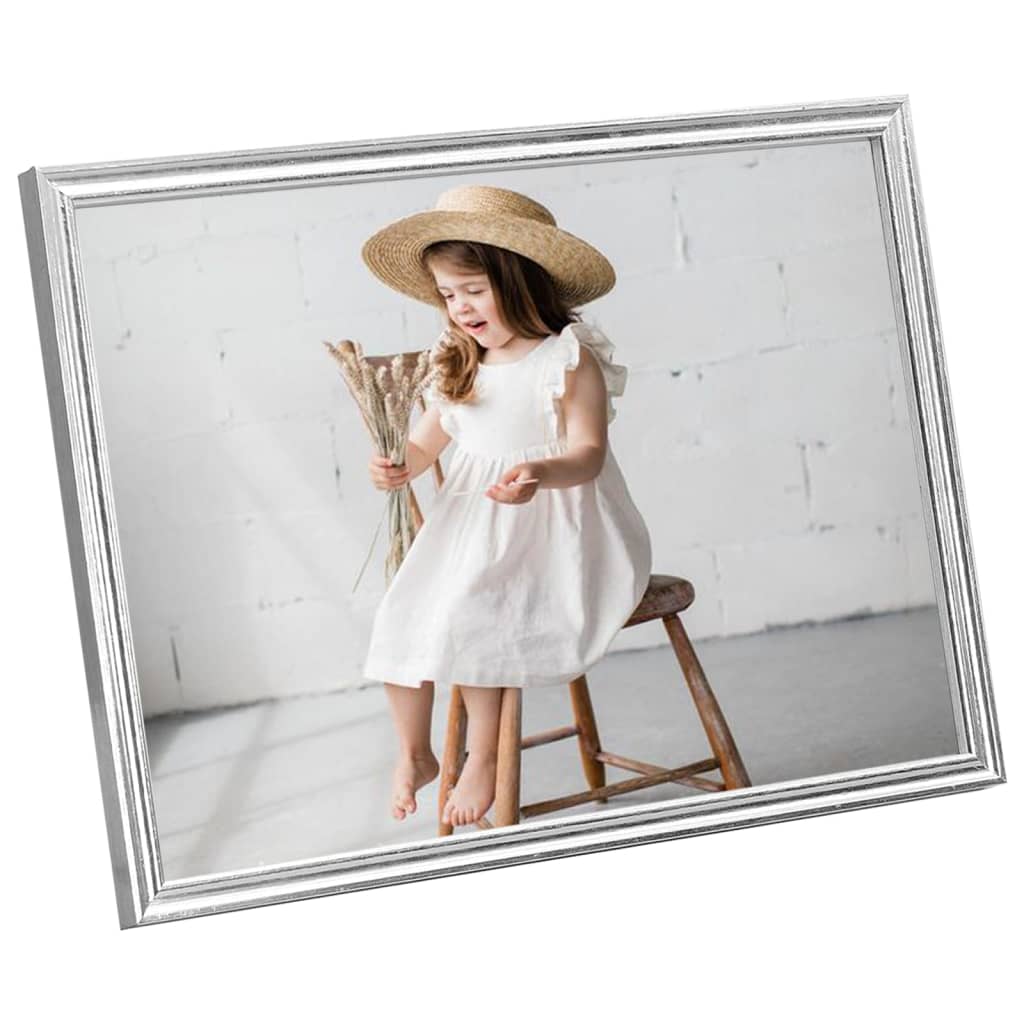Foto okvirji 5 kosi namizni srebrni 20x25 cm MDF