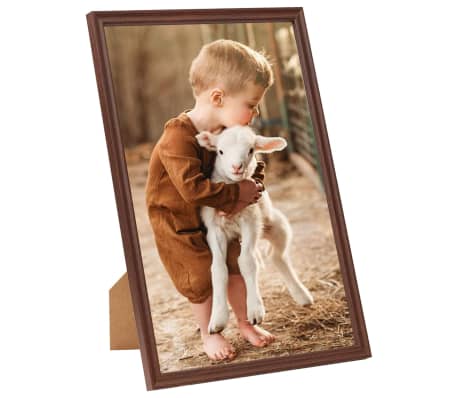 vidaXL Collage de cadres photo 3 pcs de table Marron 21x29,7 cm MDF