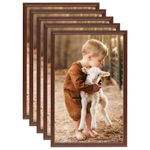 Fotorámečky koláž 5 ks na stůl hnědé 21x29,7 cm MDF - obrázek 1