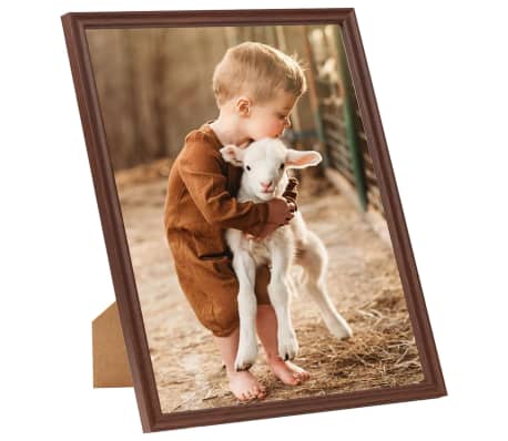 vidaXL Collage de cadres photo 3 pcs au mur table Marron 40x40 cm MDF