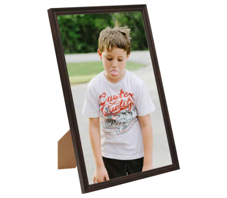 vidaXL Photo Frame Set of 3 Black MDF, Polystyrene A4 Modern