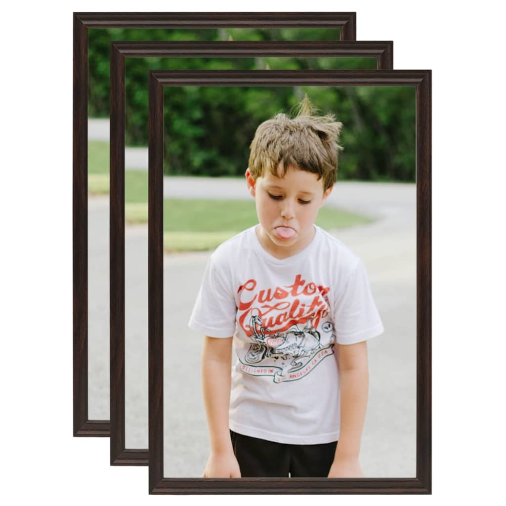 Collage de cadres photo 3 pcs au mur table Noir 70x90 cm MDF