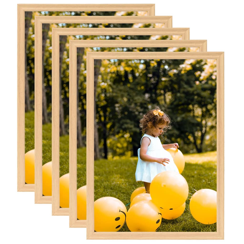 vidaXL Collage de cadres photo 5 pcs pour mur Chêne clair 59,4x84 cm