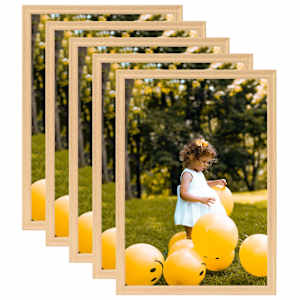 Fotorámečky koláž 5 ks na zeď nebo stůl světlý dub 70 x 90 cm - obrázek 1