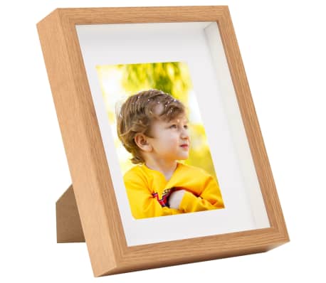 vidaXL 3D Box Photo Frames 3 pcs Oak 20x25 cm for 13x18 cm Picture