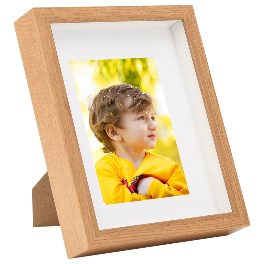 vidaXL 3D Fotoboksrammer 5 stk eik 20x25 cm for 13x18 cm bilde