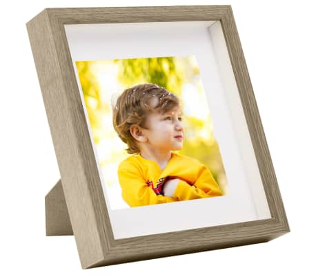 vidaXL Set Cornici Foto 3D 5 pz Naturale 23x23 cm per Foto 13x13 cm