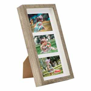 vidaXL 3D Box Photo Frames 3 pcs Dark Wood 18x35cm for 3x
