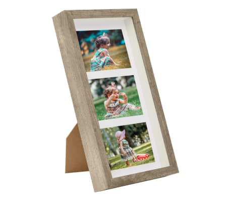 vidaXL 3D Box Photo Frames 5 pcs Dark Wood 18x35cm for 3x