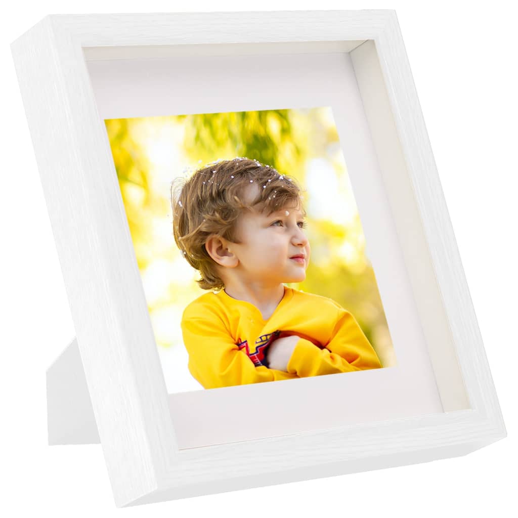 vidaXL Cadres photo 3D 3 pcs Blanc 23x23 cm pour photos 13x13 cm